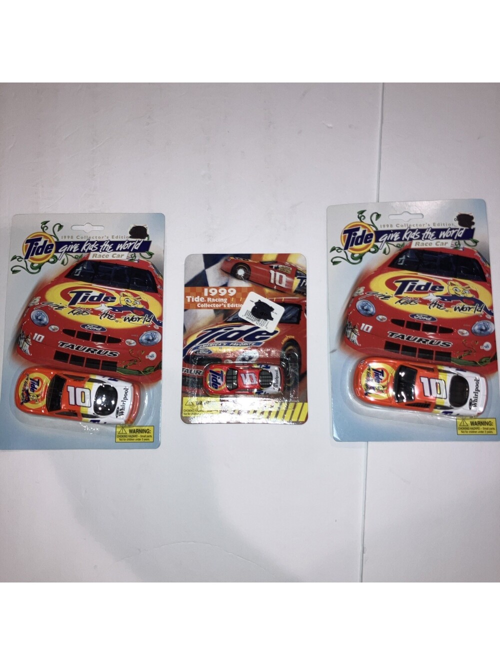 Lot of 3 VINTAGE 1998 NASCAR Collector's Edition Tide Car Ricky Rudd #10 NEW